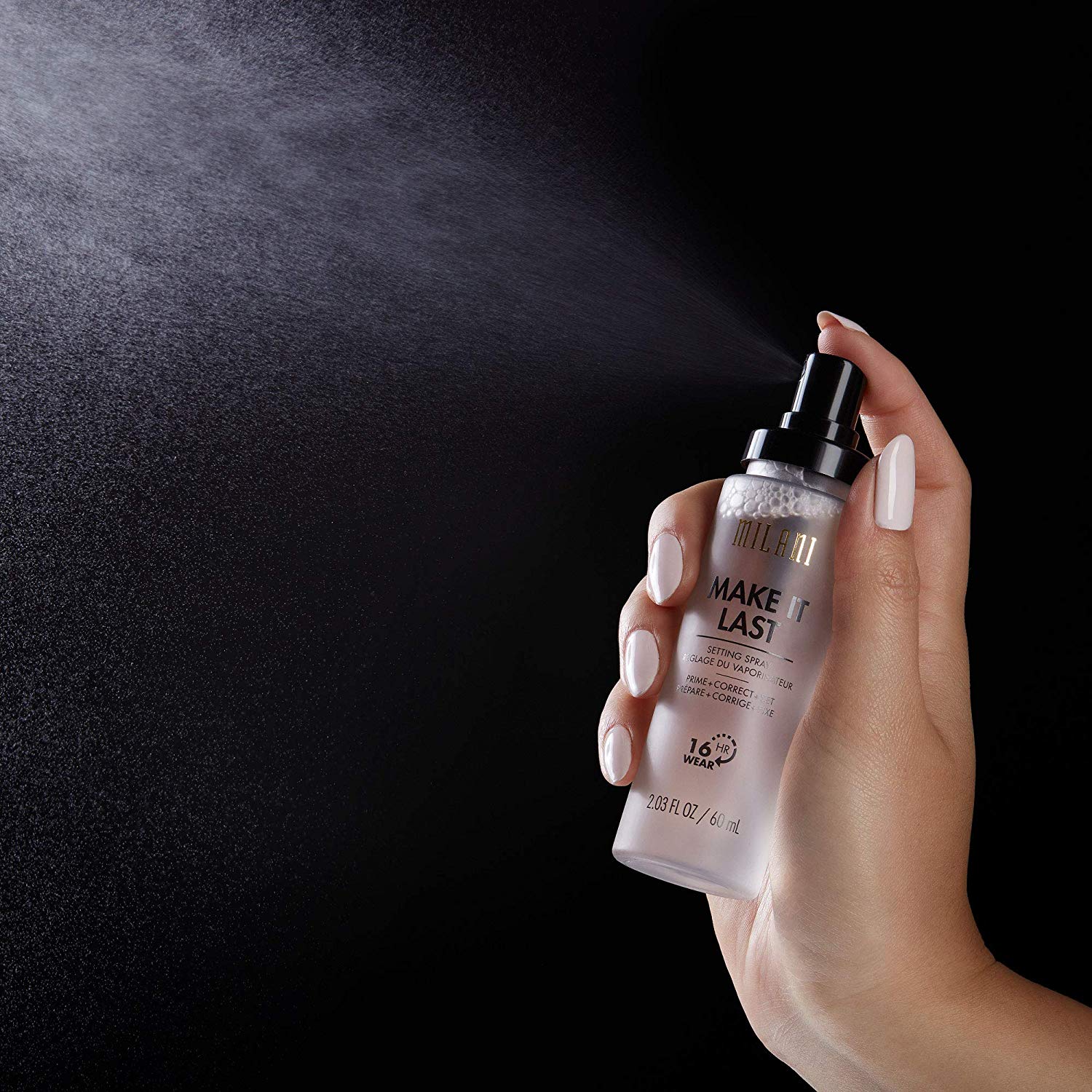 بخاخ ميك ات لاست مثبت من ميلاني - برايم + تصحيح + مجموعة (2.0 ملليتر). أونصة.) بخاخ مثبت للمكياج خالٍ من القسوة من مواد نباتية، وطلاء للبشرة يدوم طويلاً.